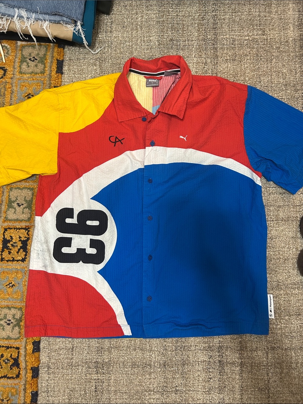 Puma Men’s Multi-Color Racing Panel Button-Down Shirt